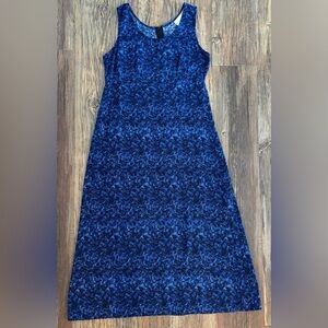 Worthington Midi Dress Women’s 12 Blue Speckled Sleeveless Casual Rayon